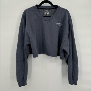 TLF Oversized size XL Crop Sweat Shirt? EUC Steel Blue Comfy Active Wear